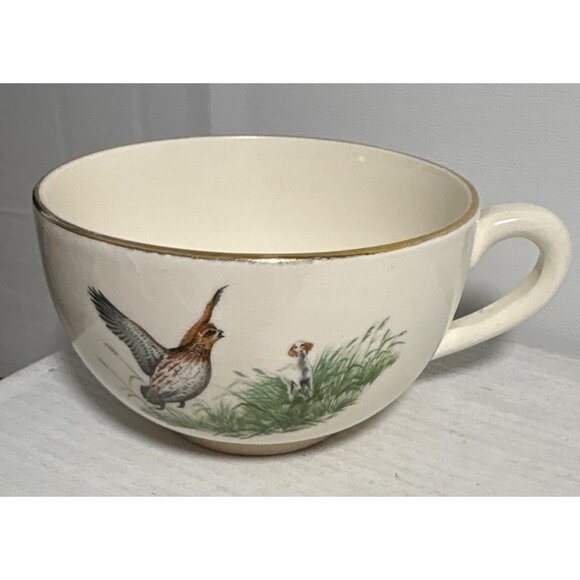 Georgina China Snack Plate & Tea Cup Set USA Breakfast Phesants Cabincore Birds - Picture 9 of 14